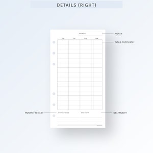 PERSONAL Monthly Planner Printable Template, Blank Calendar Refills ...
