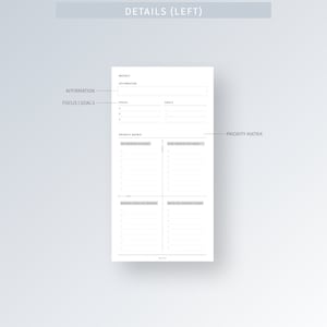May include: A printable weekly planner page with sections for affirmations, focus, goals, and a priority matrix. The priority matrix is divided into four quadrants: important and urgent, important but not urgent, urgent but not important, and not urgent and not important.