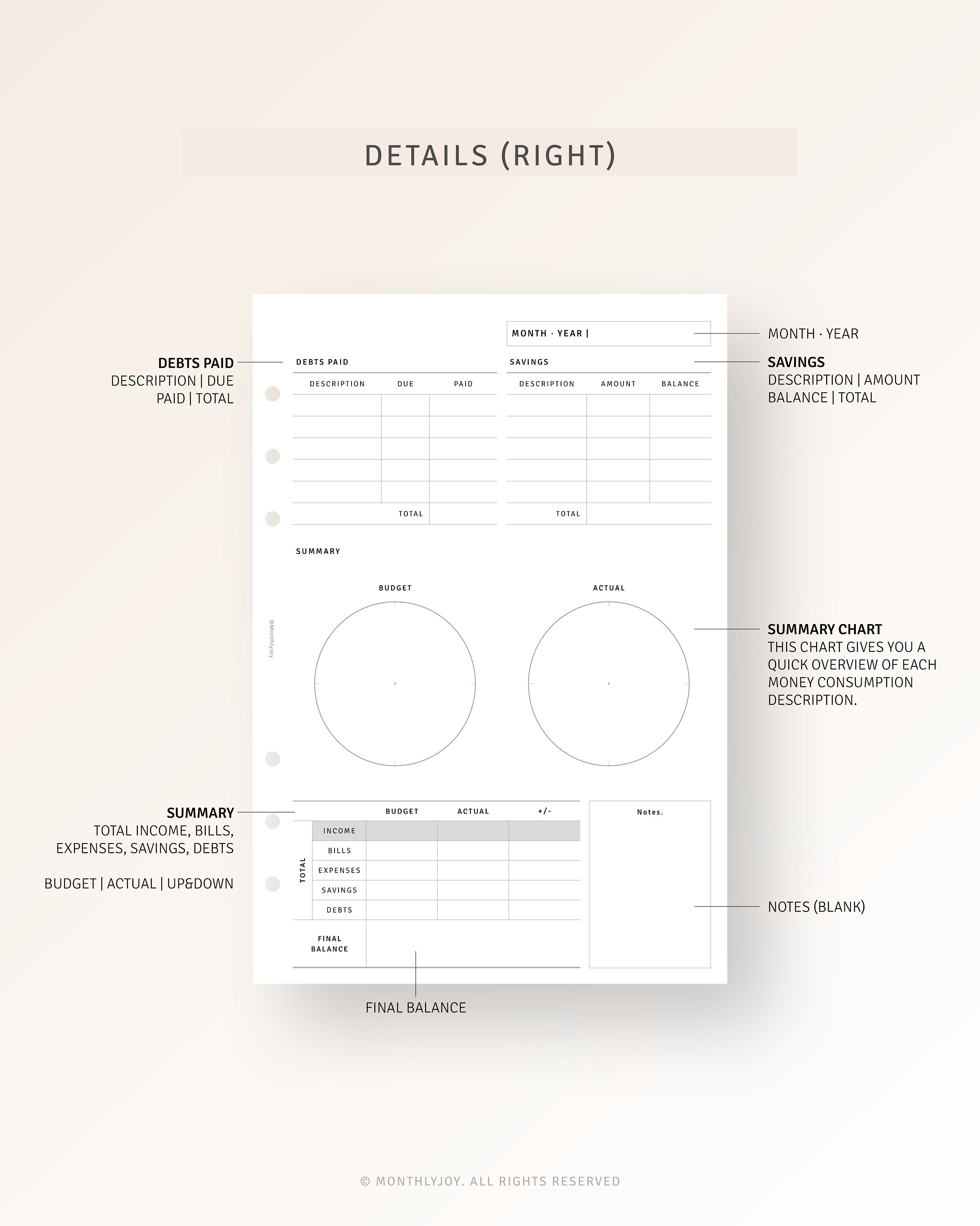 A5 Size Budget Planner Printable Money Tracker Template Bill Etsy