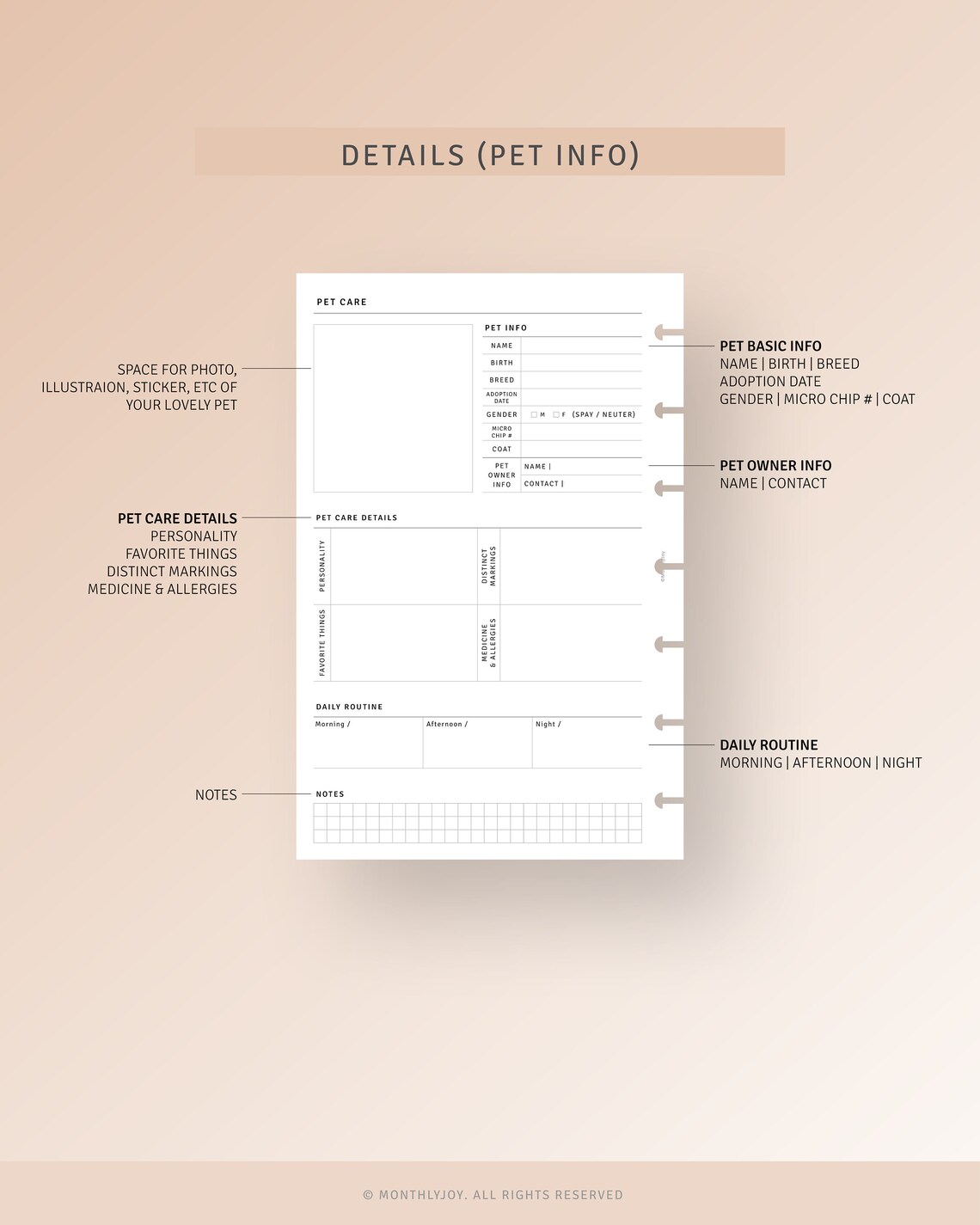 Pet Planner Printable Happy Planner Mini Inserts, Cat Dog Planner ...