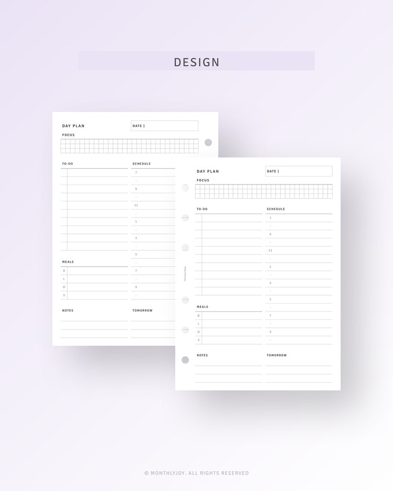 Daily Schedule Template A6 Inserts Minimalist Daily Planner - Etsy Canada