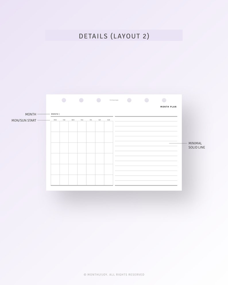 Undated Monthly Planner A6 Inserts Printable Blank Monthly - Etsy