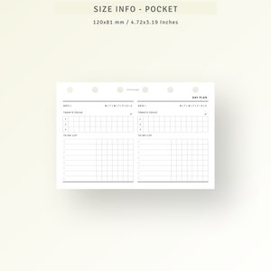 Daily Planner Printable Pocket Size Inserts Blank Daily | Etsy