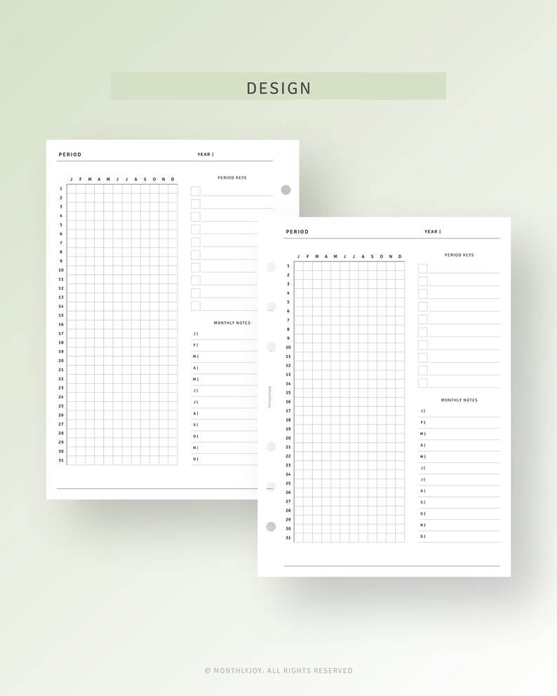 Period Calendar Printable Personal Wide Inserts Menstrual - Etsy