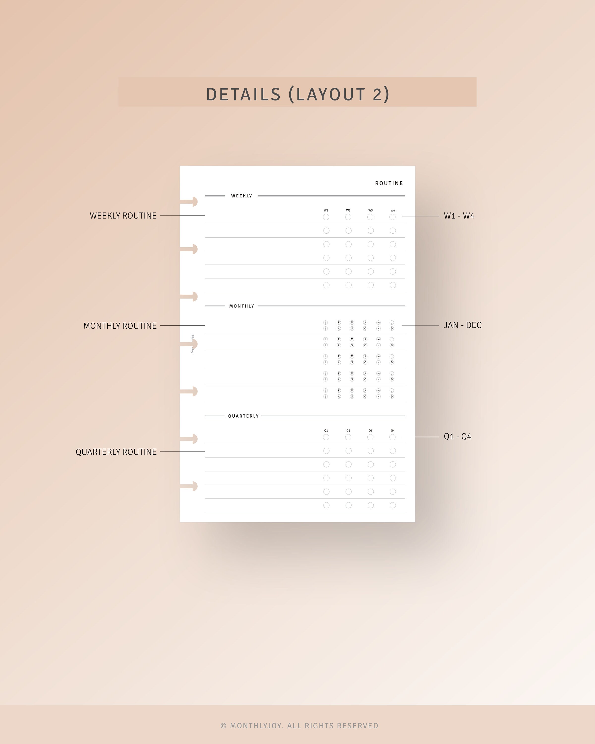 Routine Planner HP Mini Inserts Printable Morning Night Habit Tracker ...
