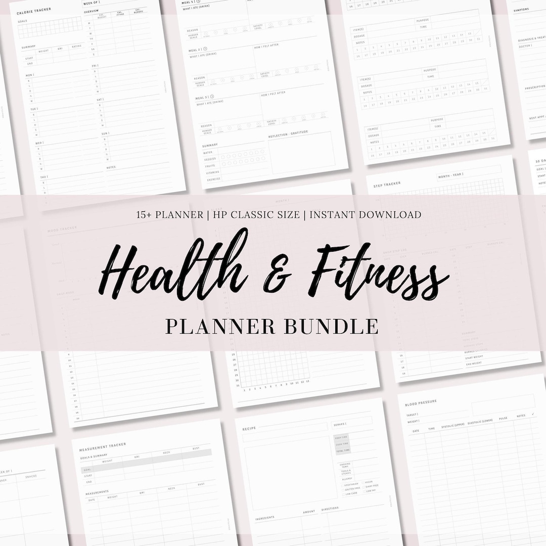 Printable Health Fitness Planner HP Classic Size, Daily Wellness ...