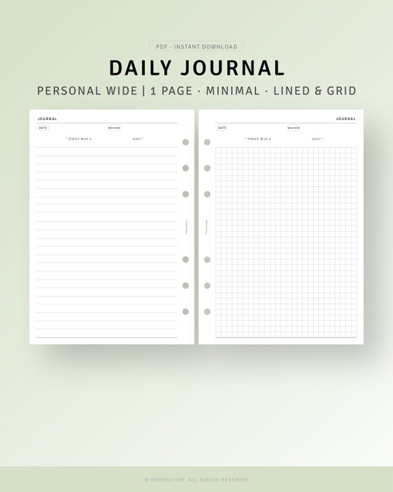 Download Printable Daily Journal PDF