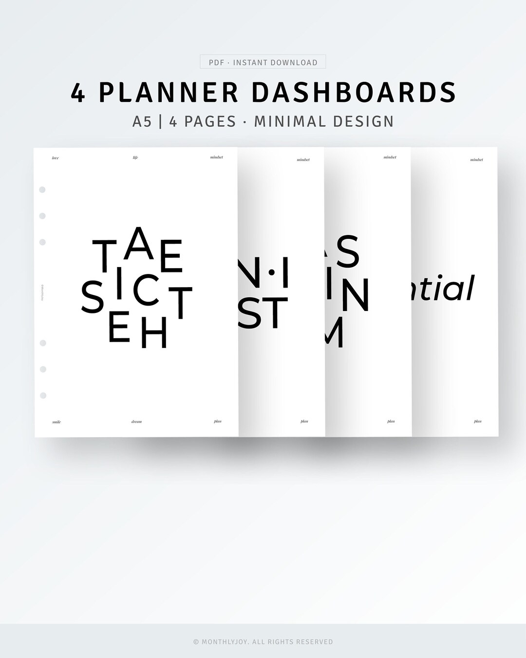 Planner Quotes or Printable Dashboards Planner Accessories, 14 Minimal  Inspirational Quotes A4 / A5 Black and White INSTANT DOWNLOAD 