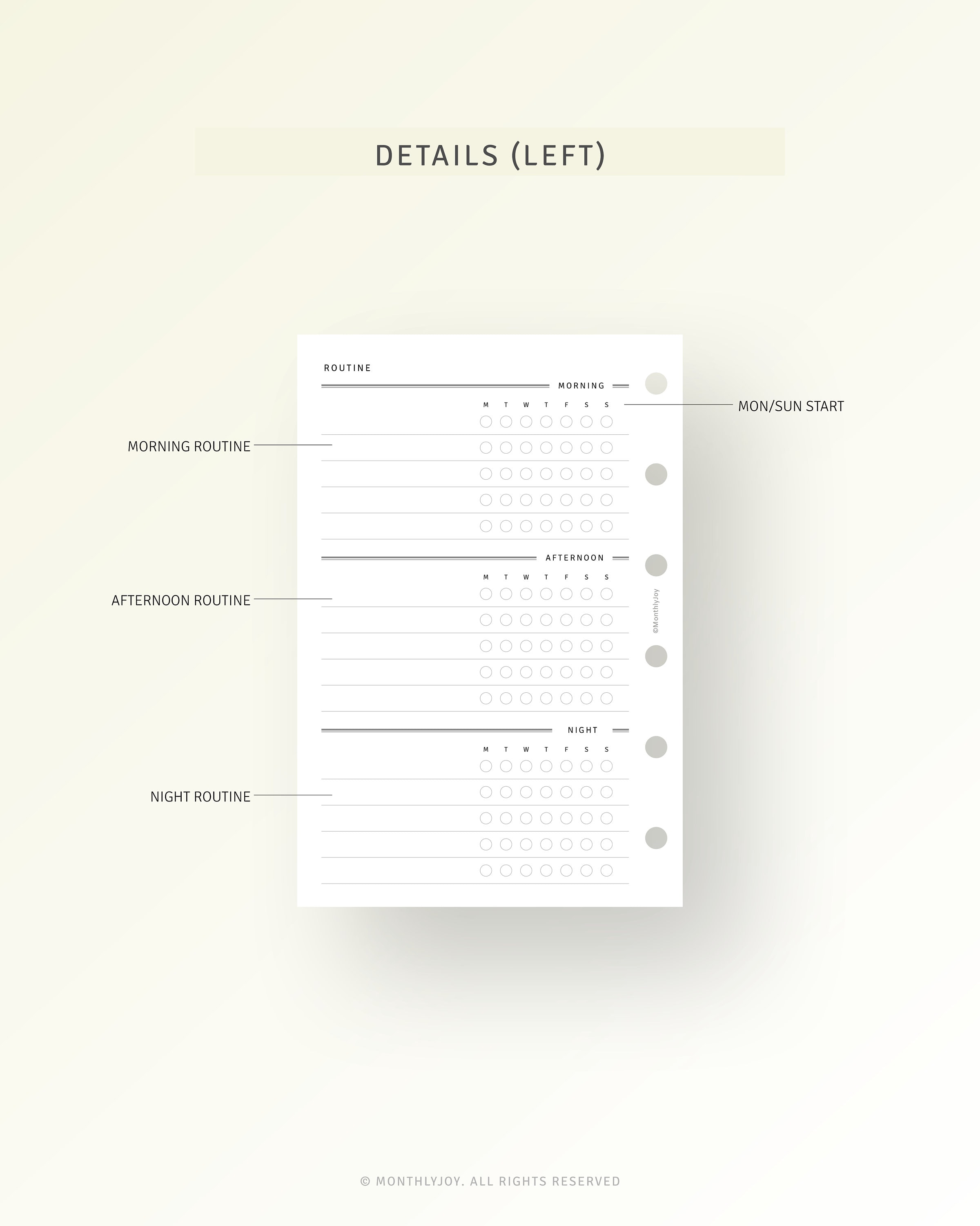 Routine Planner Printable Pocket Planner Inserts, Daily Morning Night ...