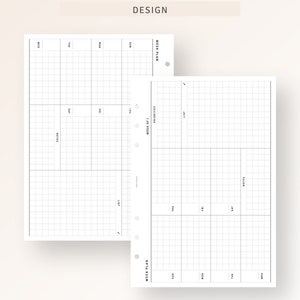 A5 Size, Week on One Page Printable Undated Weekly Planner Pages PDF ...