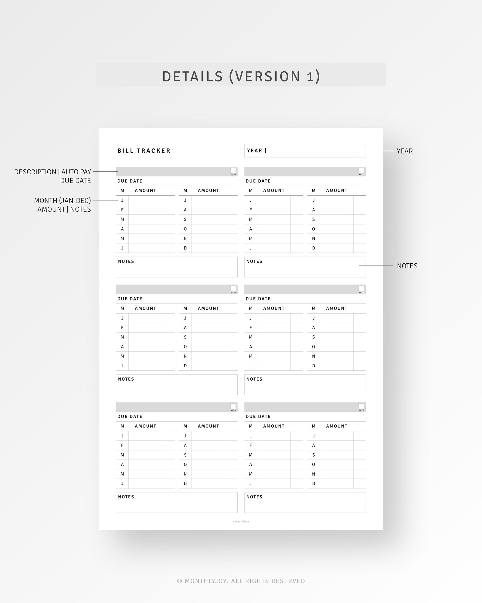 Bill Organizer Printable A4/letter Inserts, Money Spending Log Template ...