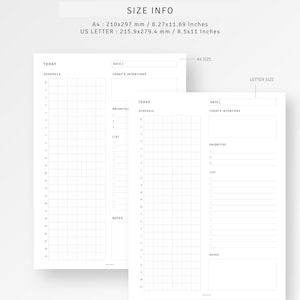 Time Insert Paper 24 Hour Daily Planner Printable A4/letter Inserts, Time Blocking ...