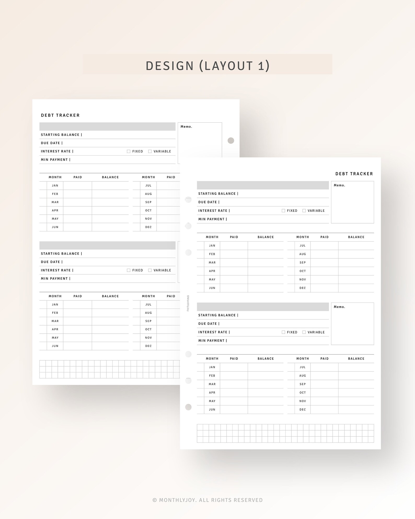 Debt Snowball Payment Tracker A5 Inserts Printable Student - Etsy