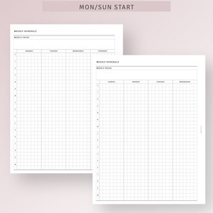 HP Classic Printable Weekly Schedule Organizer, Undated Weekly Hourly ...