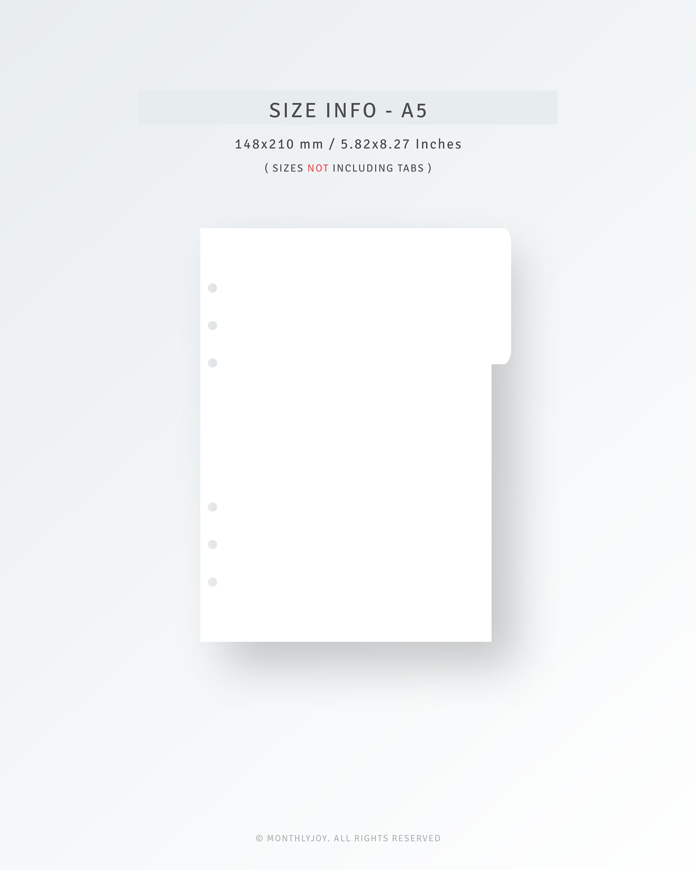 Planner Dividers A5 Printable PDF PNG Editable Side Tab - Etsy Australia