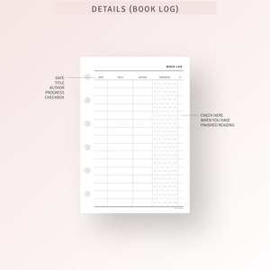 Pocket Plus, Reading Tracker Printable Inserts, Book Review Log Journal ...