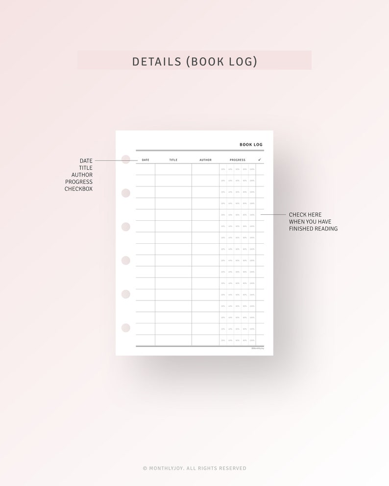 Pocket Plus Reading Tracker Printable Inserts Book Review - Etsy