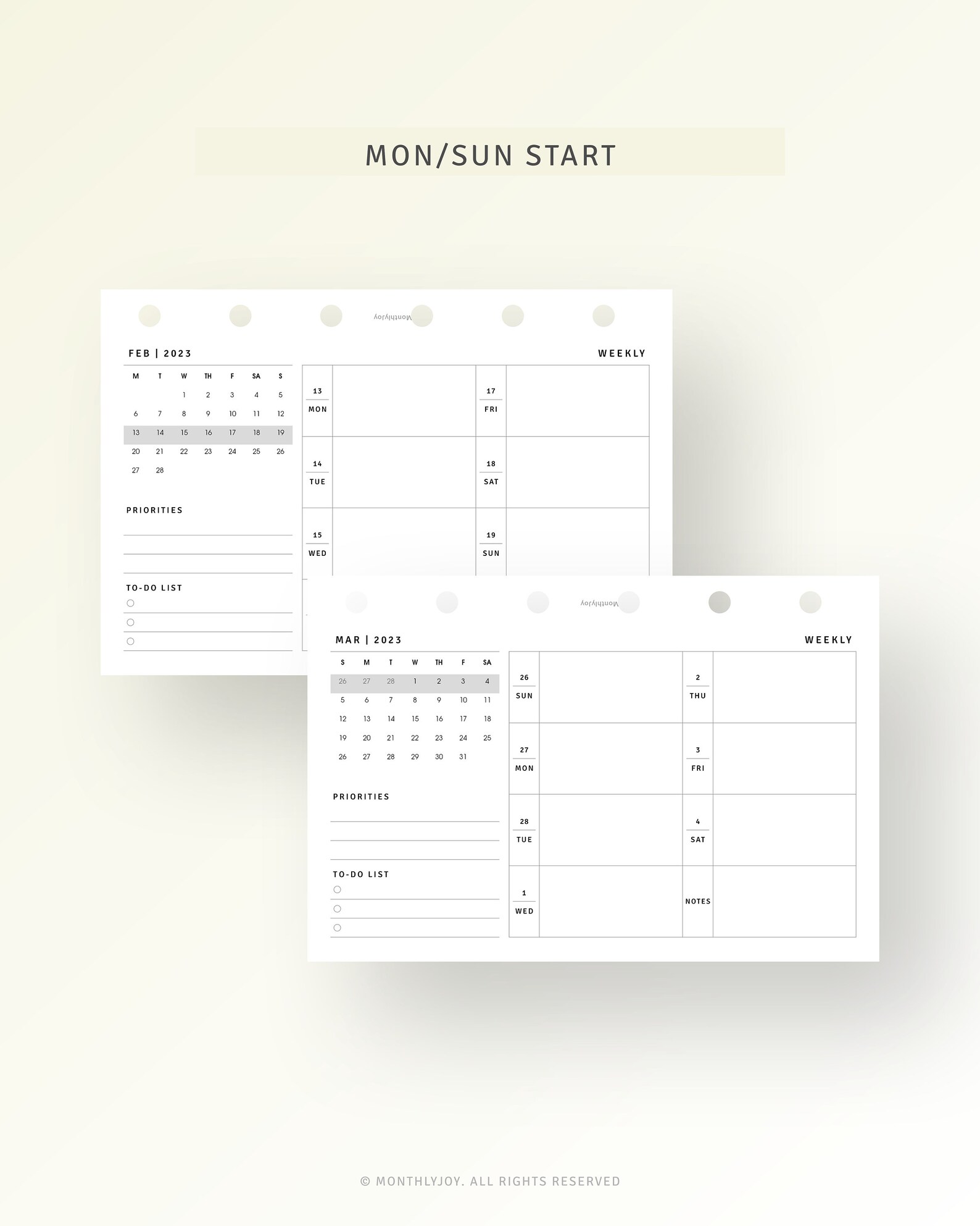 2023 Weekly Planner Pocket Size Inserts Printable Dated 2023 Etsy