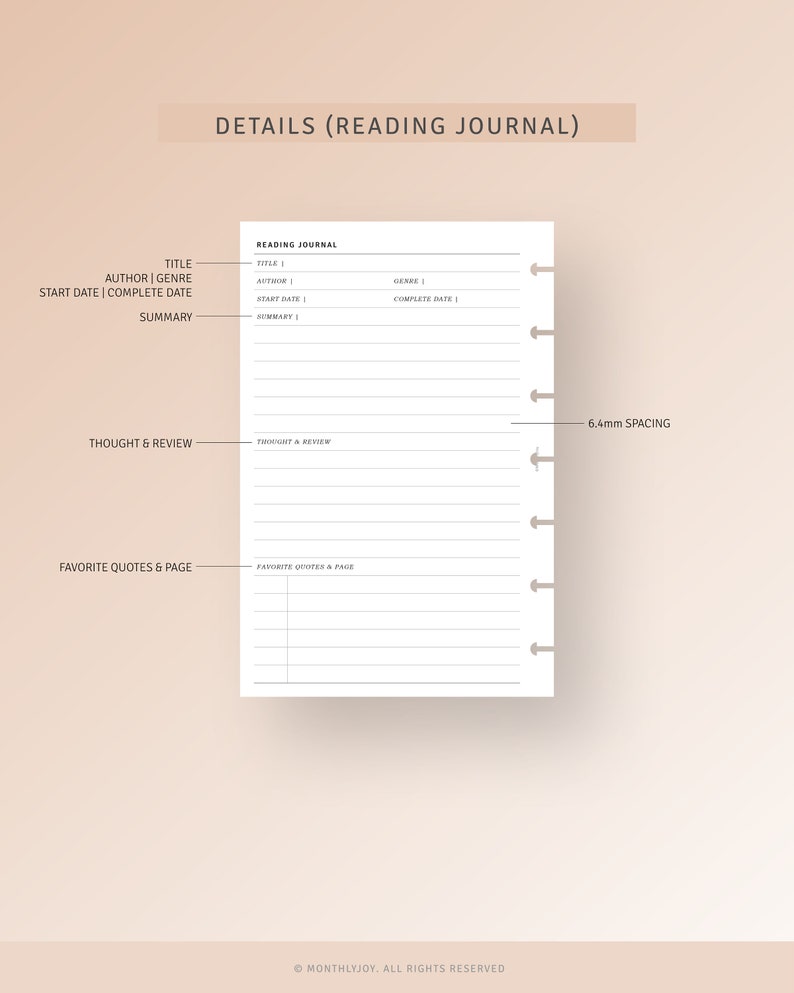Reading Book Template Printable HP Mini Inserts, Book Shelf, Reading ...