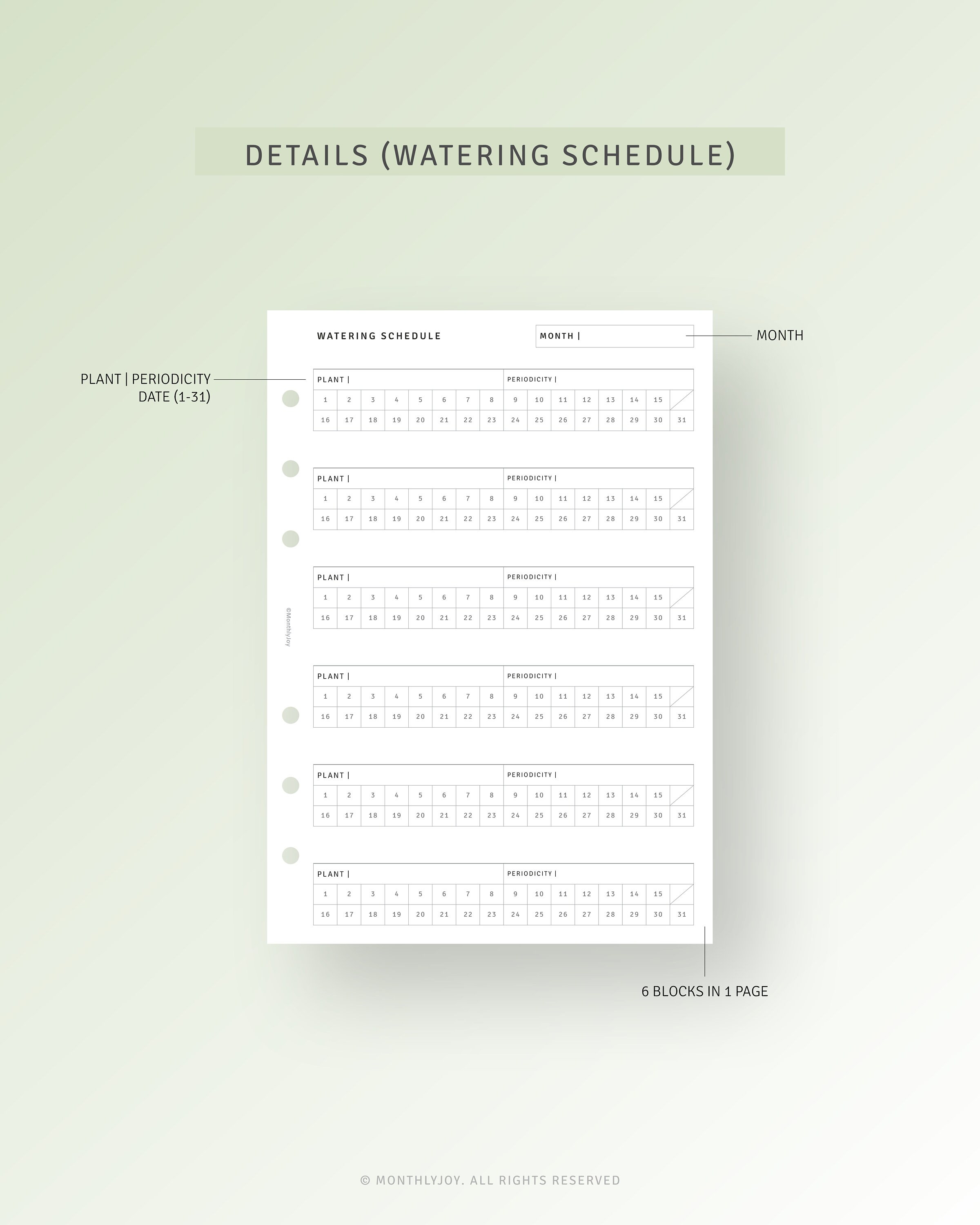 Plant Planner Printable Personal Wide Houseplant Planner - Etsy
