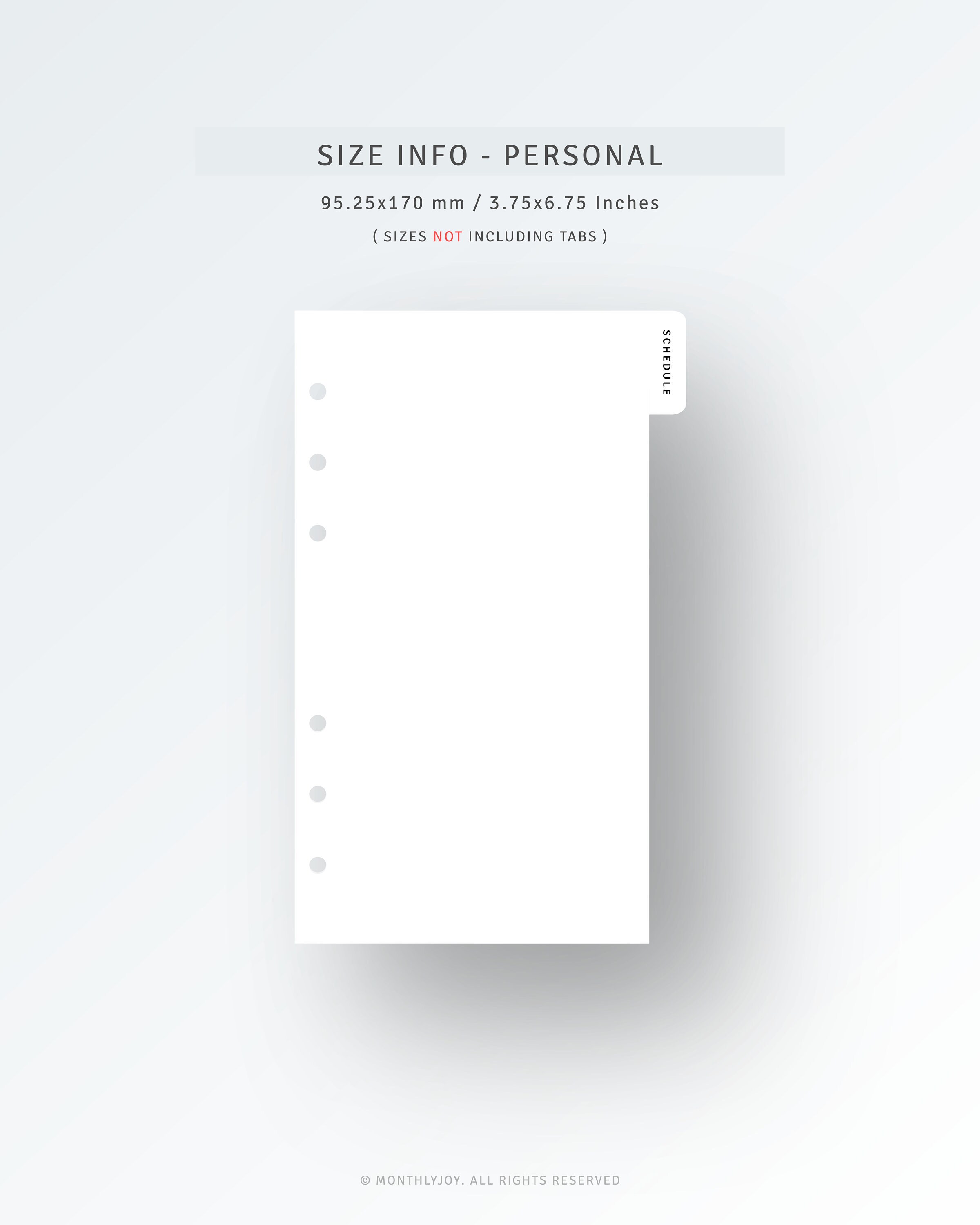 Printable Personal Size Planner Dividers Template PDF PNG - Etsy
