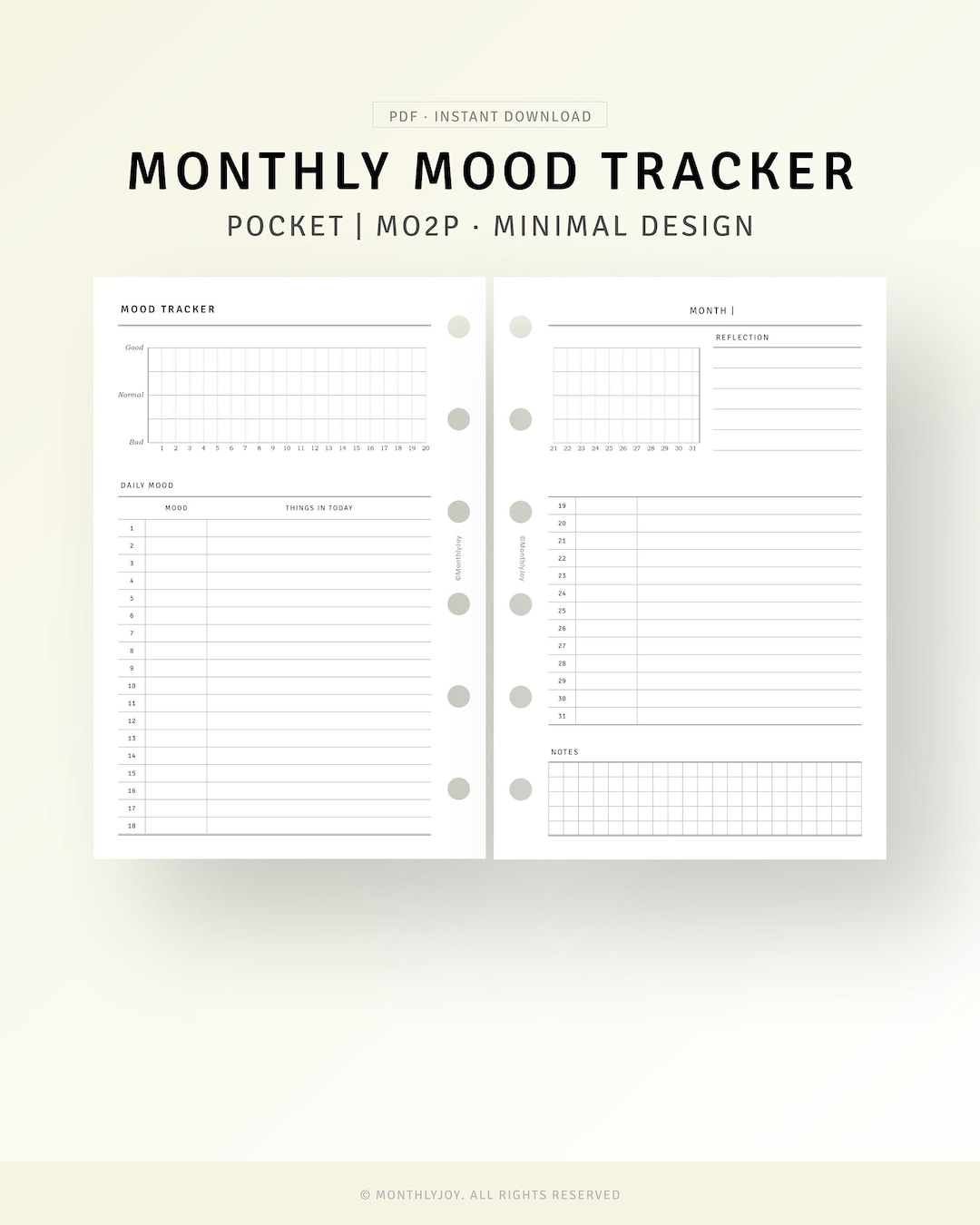 Daily Mood Tracker Insert Printable