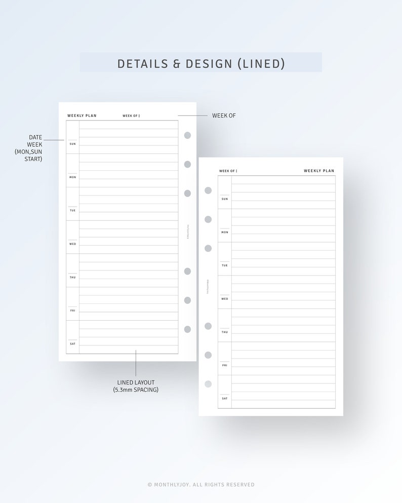 Personal, Week on One Page Printable Weekly Schedule Organizer, Minimal Weekly Task Organizer, Weekly Overview, Digital Download PDF image 4