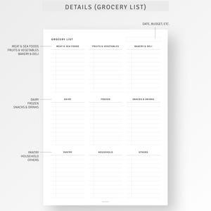 Weekly Meal Planner With Grocery List A4/letter Size Printable Daily ...