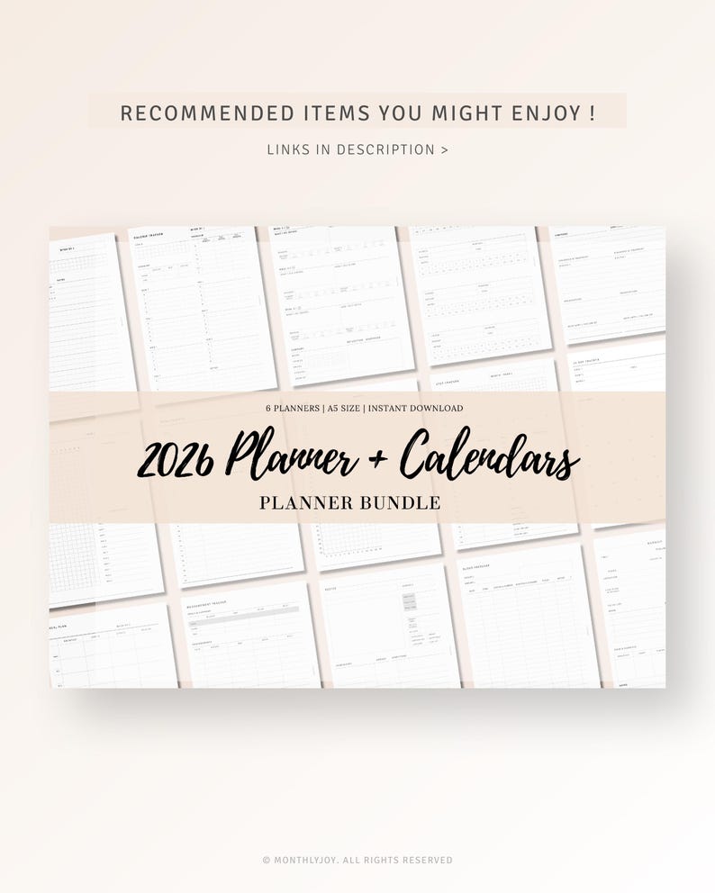 2026 Monthly Overview Planner Printable A5 Inserts, Month on 1 Page ...
