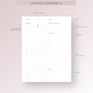 24-hour Planner HP Classic Inserts Printable Time Blocking Template ...