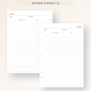 May include: Two blank journal pages with a lined design. The pages have a date and weather section at the top. The text "TODAY WAS A" is printed on the page. The pages are designed for a disc bound planner.