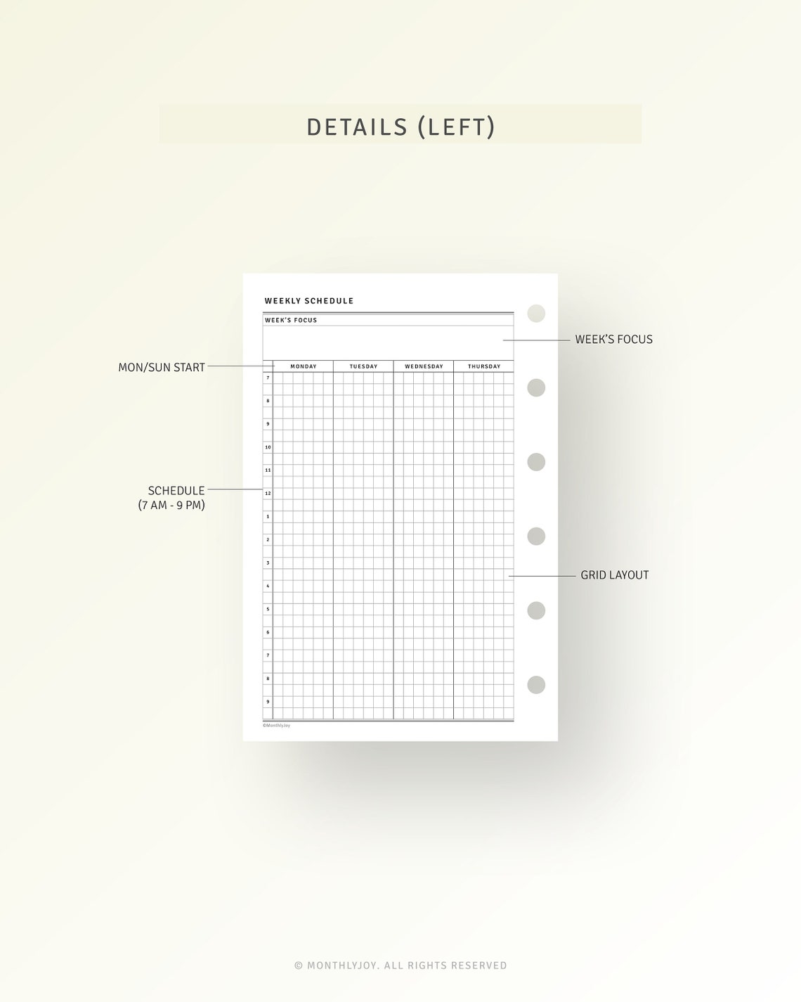 Pocket Size Printable Weekly Hourly Planner Template Weekly - Etsy