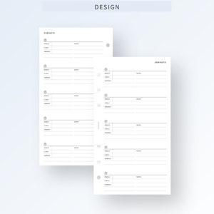 Personal Contacts List Sheet Printable Emergency Contacts - Etsy
