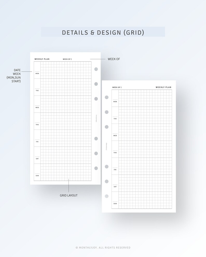 Personal, Week on One Page Printable Weekly Schedule Organizer, Minimal Weekly Task Organizer, Weekly Overview, Digital Download PDF image 3