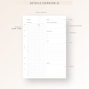 24 Hour Daily Planner Printable A5 Inserts, Military Time Planner, Time ...