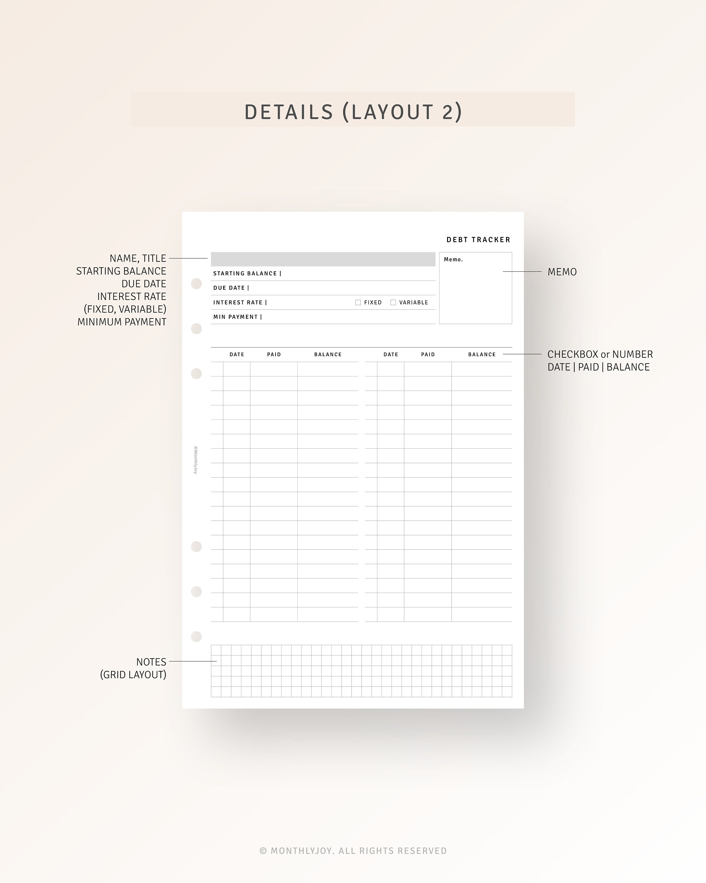 Debt Snowball Payment Tracker A5 Inserts Printable Student - Etsy
