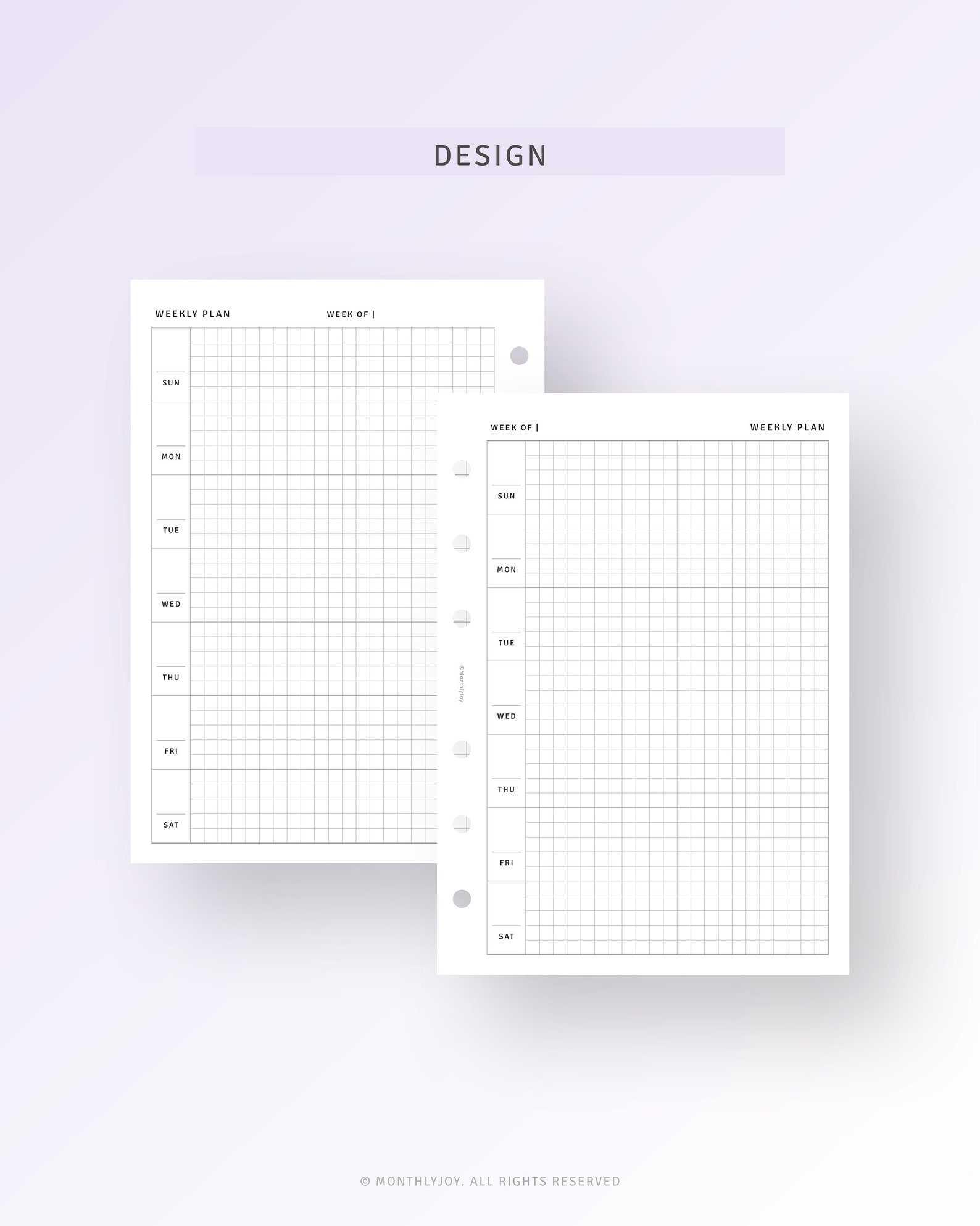A6, Undated Weekly Planner Printable Week on One Page, Weekly Agenda ...
