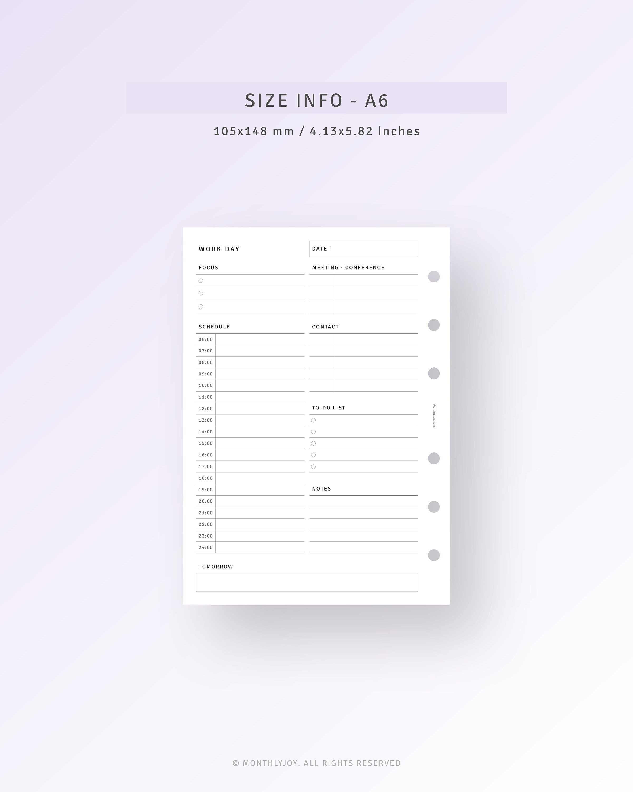 Daily Work Planner Printable Productivity Business Planner, Daily Task ...