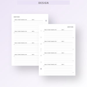 Daily Gratitude Journal A6 Ring Printable Wellness Journal - Etsy