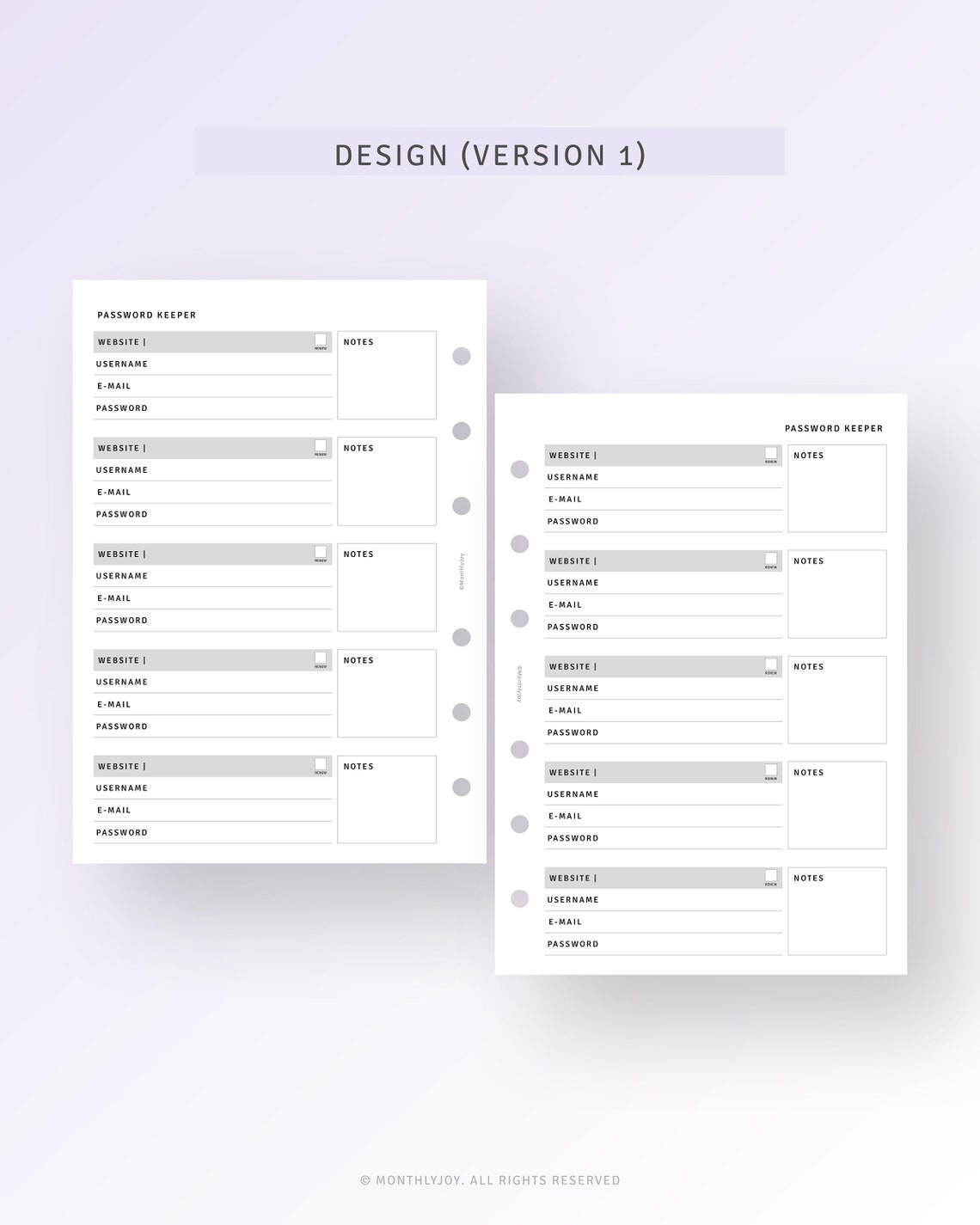 Password Tracker Printable A6 Inserts, Website Login Password Log ...