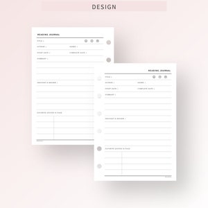 Pocket Plus, Reading Tracker Printable Inserts, Book Review Log Journal ...