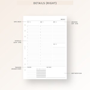 A5 Inserts, 2024 Weekly Planner Printable 2024 Dated Weekly Schedule ...