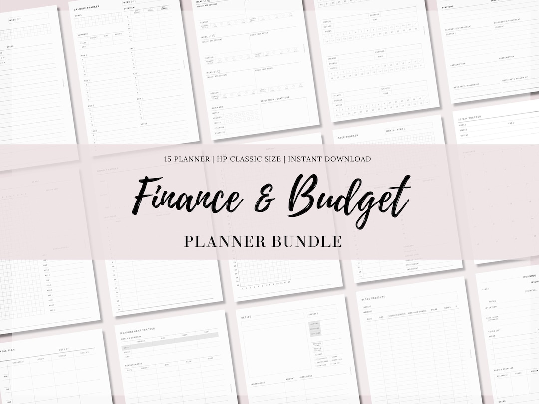 15+ Budget Finance Planner Printable Bundle HP Classic, Expense Tracker ...