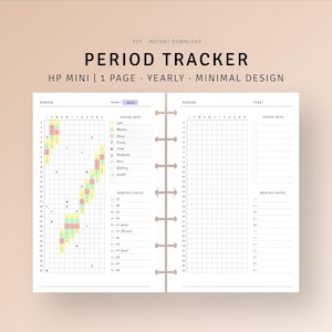 Period Tracker Printable Happy Planner Mini Inserts, Health Planner, Menstruation Log Tracker, Period Cycle Length, Fertility Tracker PDF