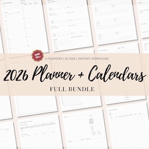 2026 A5 Planner Bundle, Ultimate Printable Inserts — Weekly, Monthly, Daily + Free Bonus Pages, Minimalist, Refill Pages, Goal, Productivity