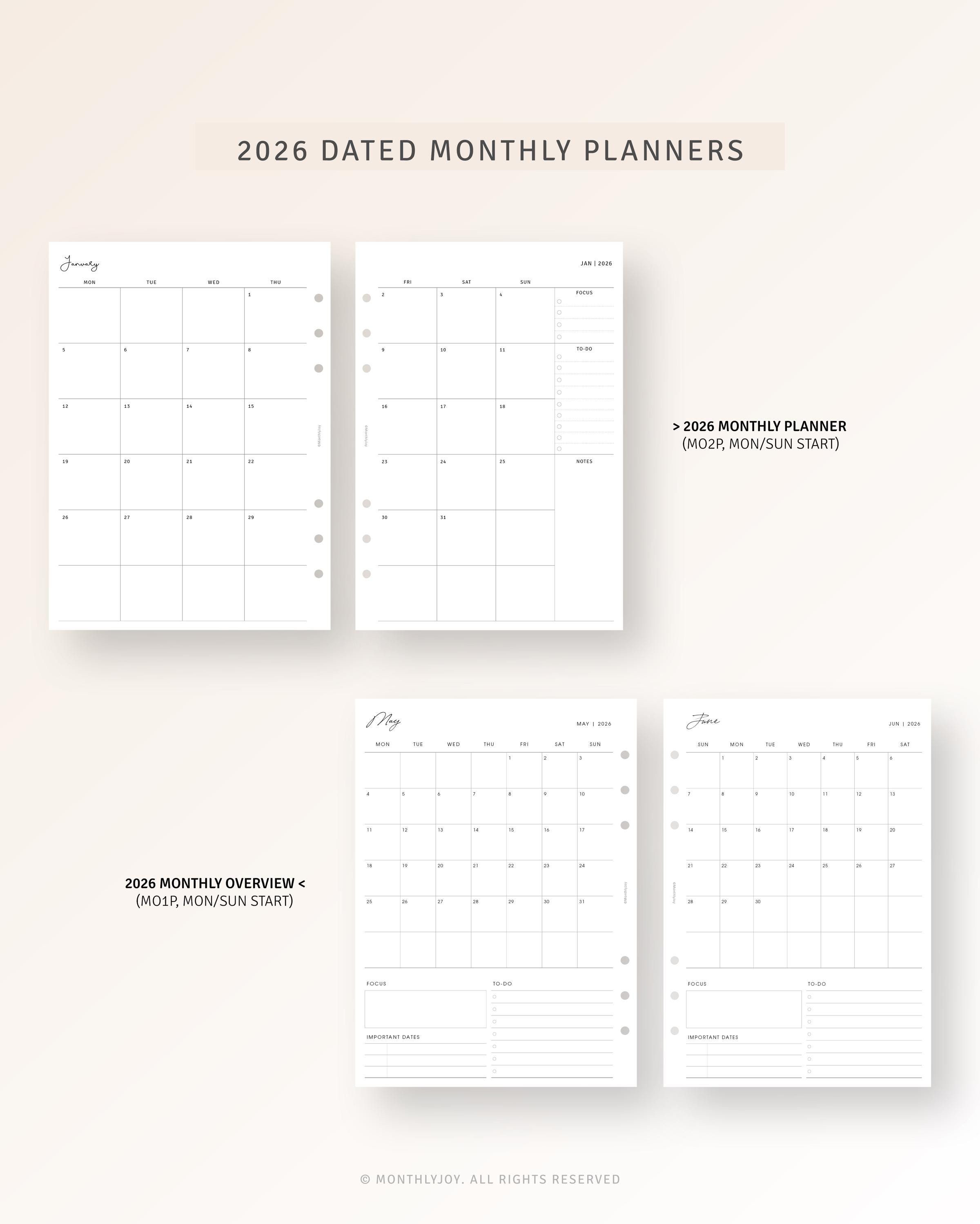2026 A5 Planner Bundle, Ultimate Printable Inserts — Weekly, Monthly ...