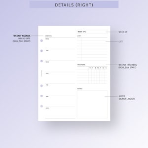 Undated Weekly Planner B6 Inserts Printable With Priority Matrix, WO2P ...