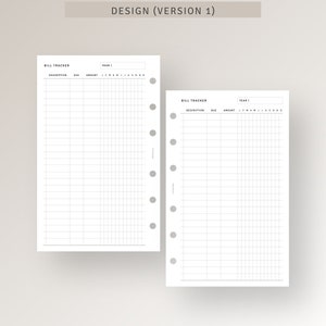 Bill Tracker Printable FC Compact Inserts, Spending Log Template ...