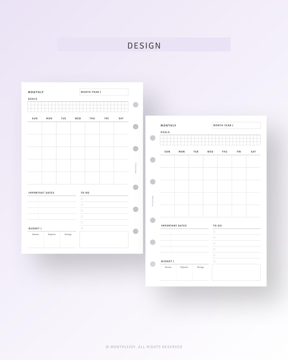 Monthly Overview Printable A6 Planner Inserts, Undated Monthly Schedule ...