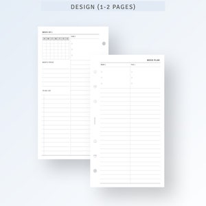Personal, Week on 4 Pages Printable Undated Weekly Planner With ...
